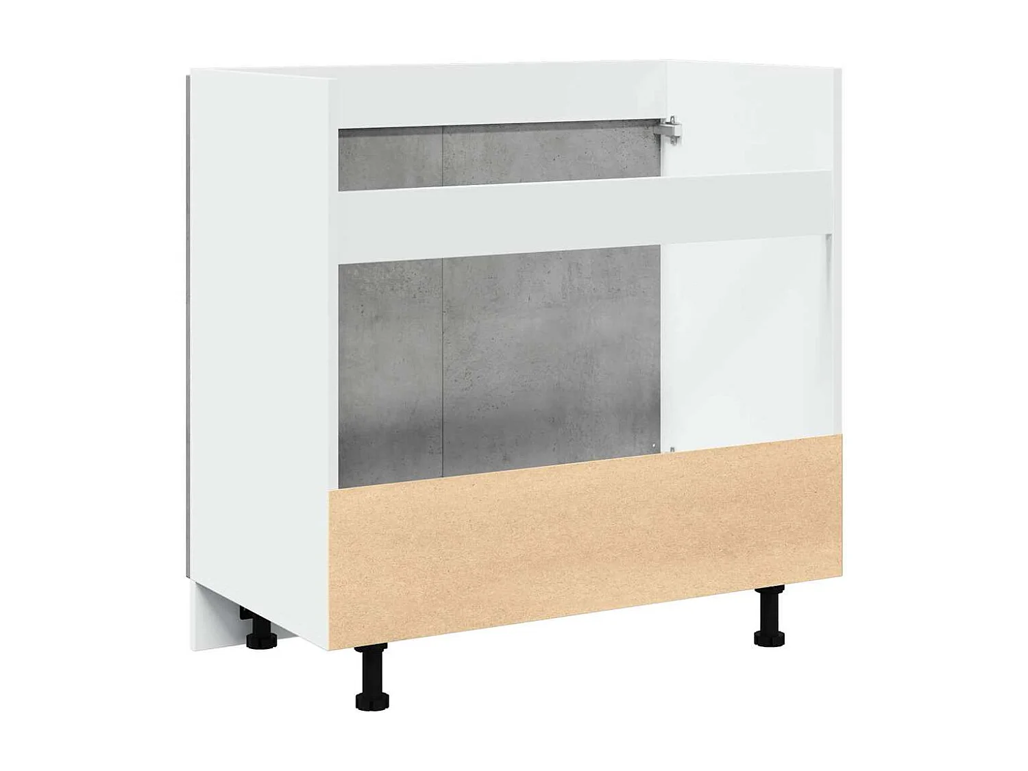 Meuble sous-évier "Lyon" Gris béton 80 x 46 x 81,5 cm Bois d'ingénierie