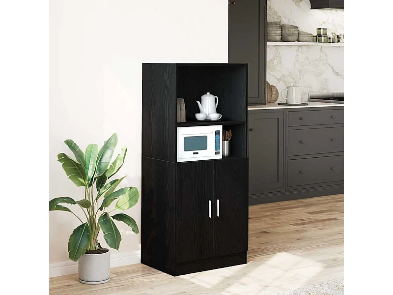 Küchenschrank Schwarz 57x41,5x131,5 cm Holzwerkstoff