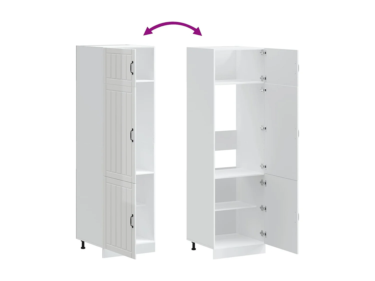 Armoire de cuisine Lucca blanc brillant bois d'ingénierie