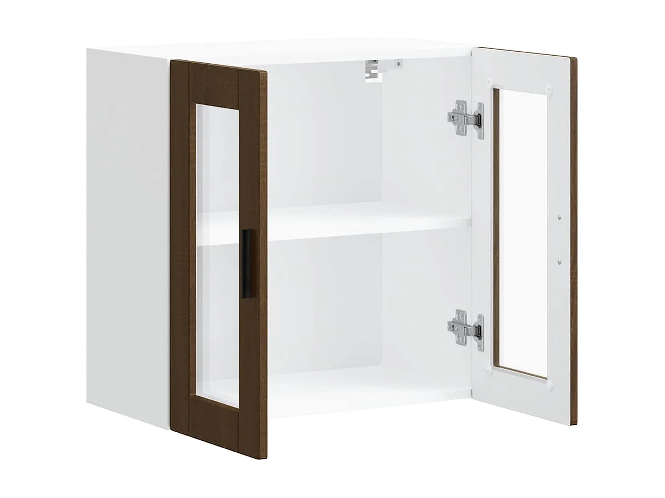 Keukenwandkast met glazen deur Porto bruin eikenkleur