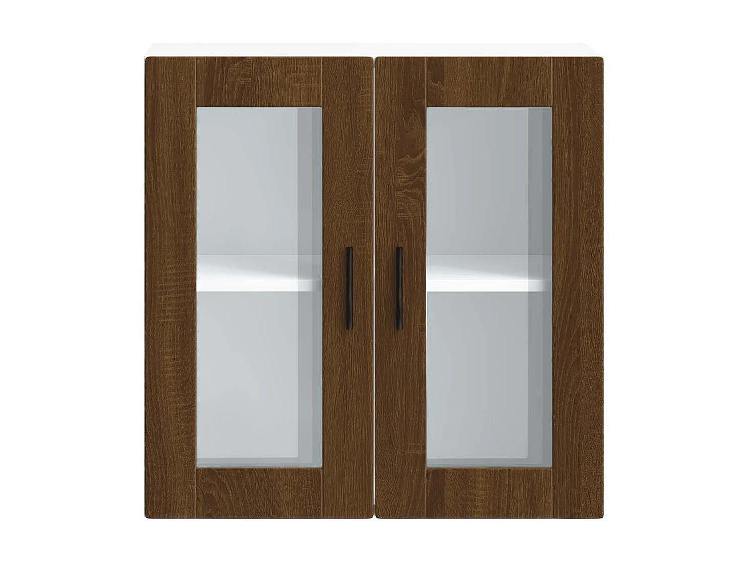 Keukenwandkast met glazen deur Porto bruin eikenkleur
