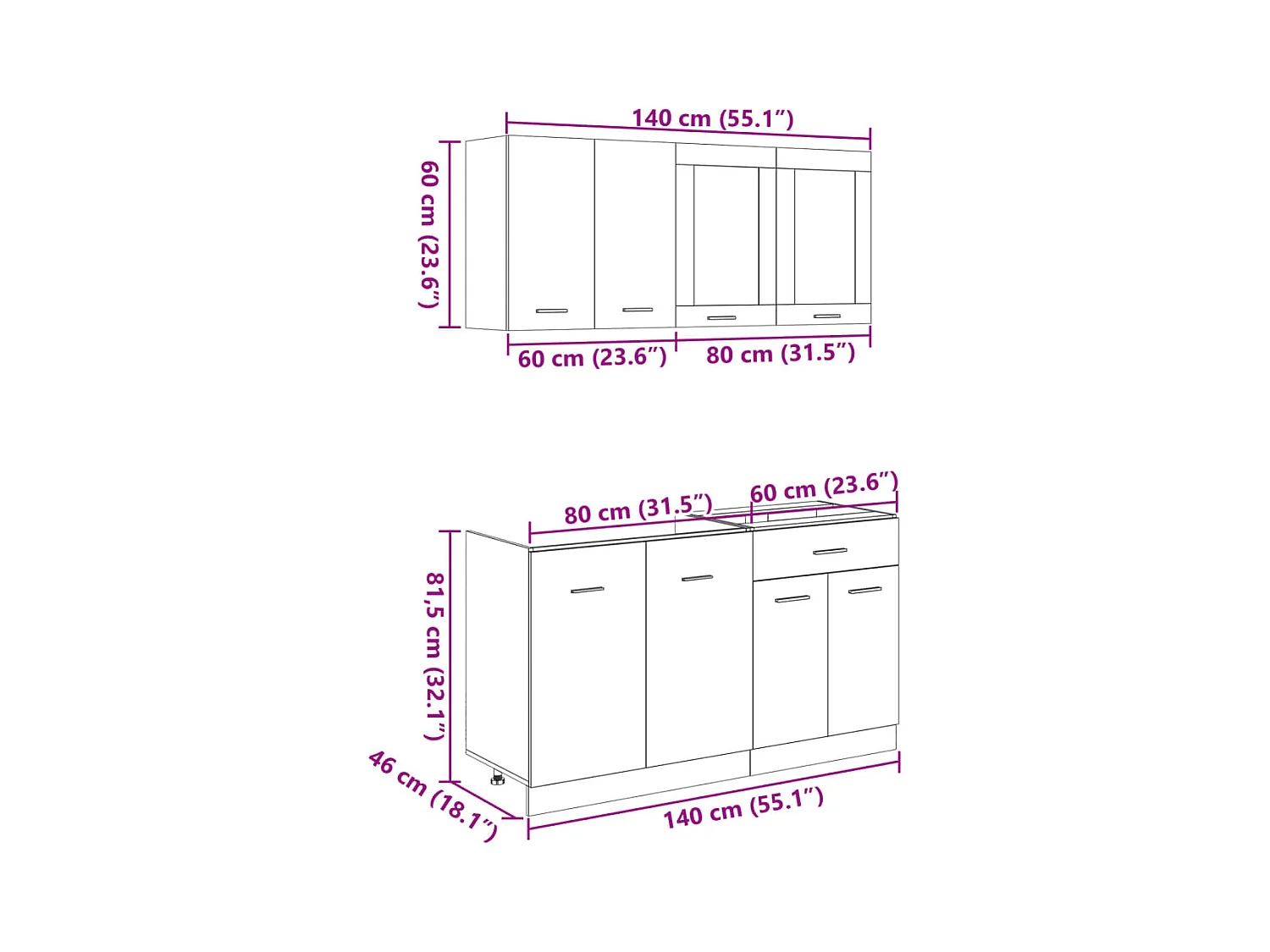 Set di Mobili Porta TV 4 pz Lyon Rovere Sonoma in Truciolato