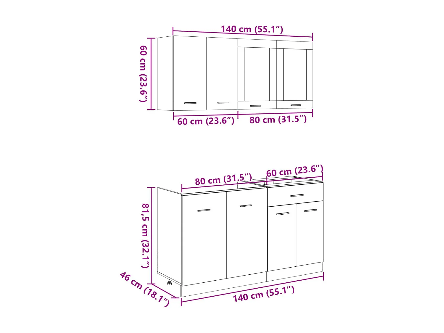 Set di Mobili Porta TV 4 pz Lyon Rovere Sonoma in Truciolato