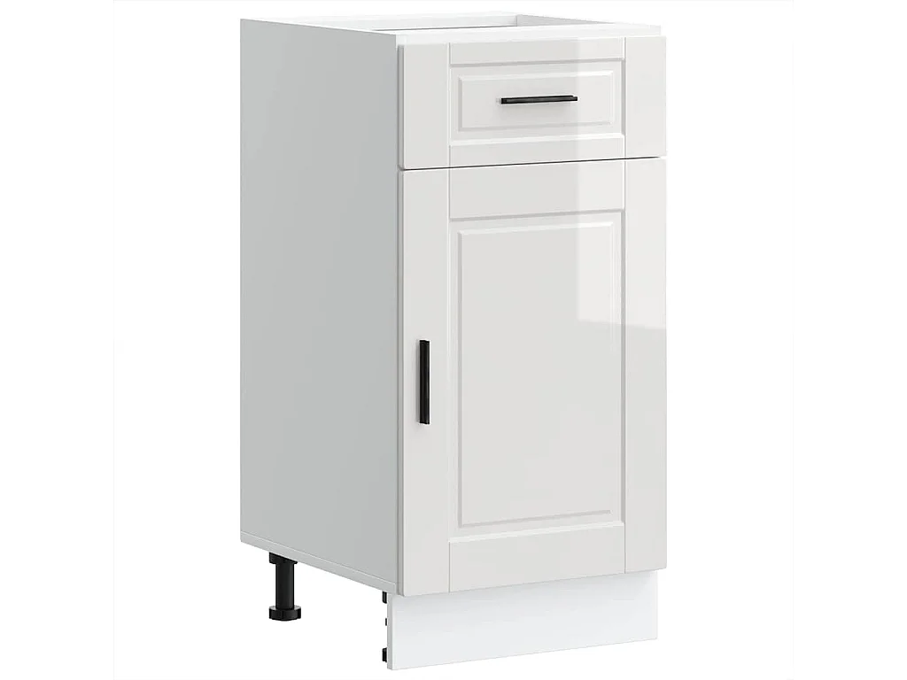 Armoire de cuisine Porto blanc brillant bois ingénierie