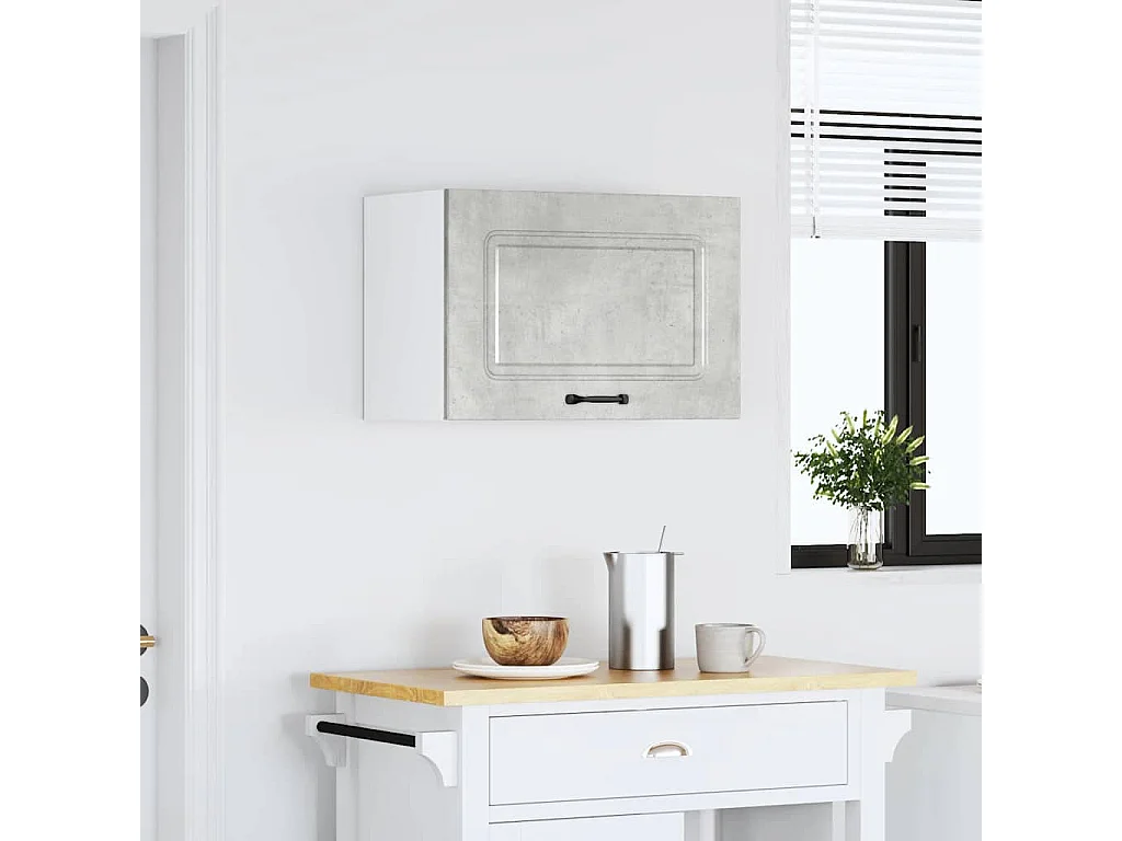 Armoire murale de cuisine Kalmar gris béton bois d'ingénierie