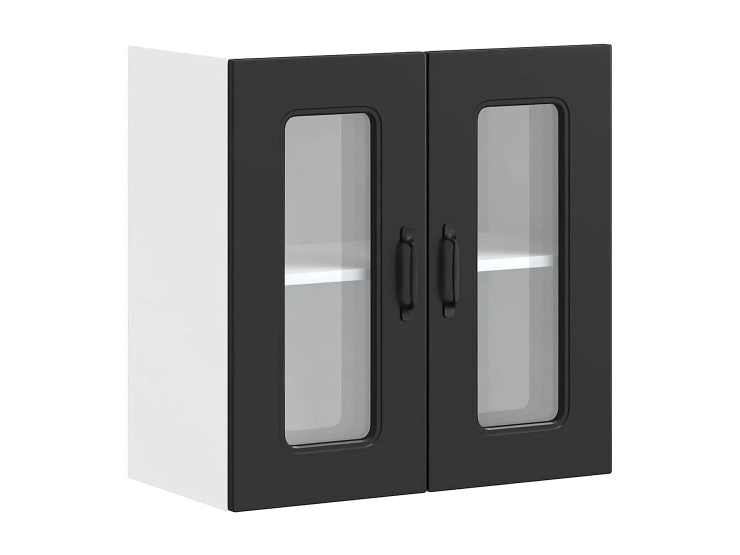 Armoire murale de cuisine avec porte en verre Kalmar noir