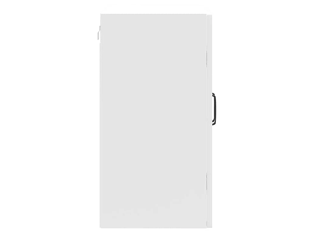 Armoire murale de cuisine avec porte vitrée "Kalmar" Bois d'ingénierie blanc brillant
