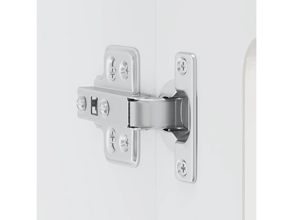 Armoire murale de cuisine avec porte vitrée "Kalmar" Bois d'ingénierie blanc brillant