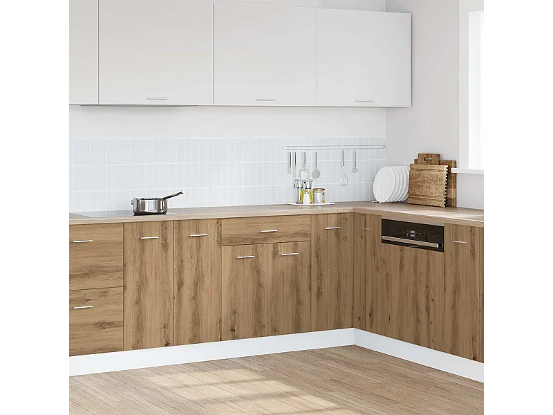 Onderkast met lade Lyon 60x46x81,5 cm bewerkt hout artisanaal eiken