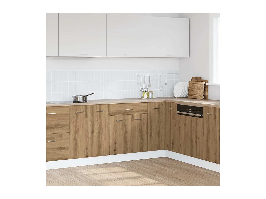 Armário inferior c/ gavetas “Lyon” carvalho artisiano