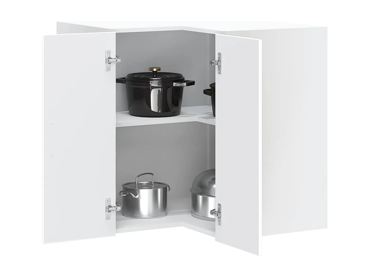 Armoire d'angle murale de cuisine Lucca blanc bois d'ingénierie