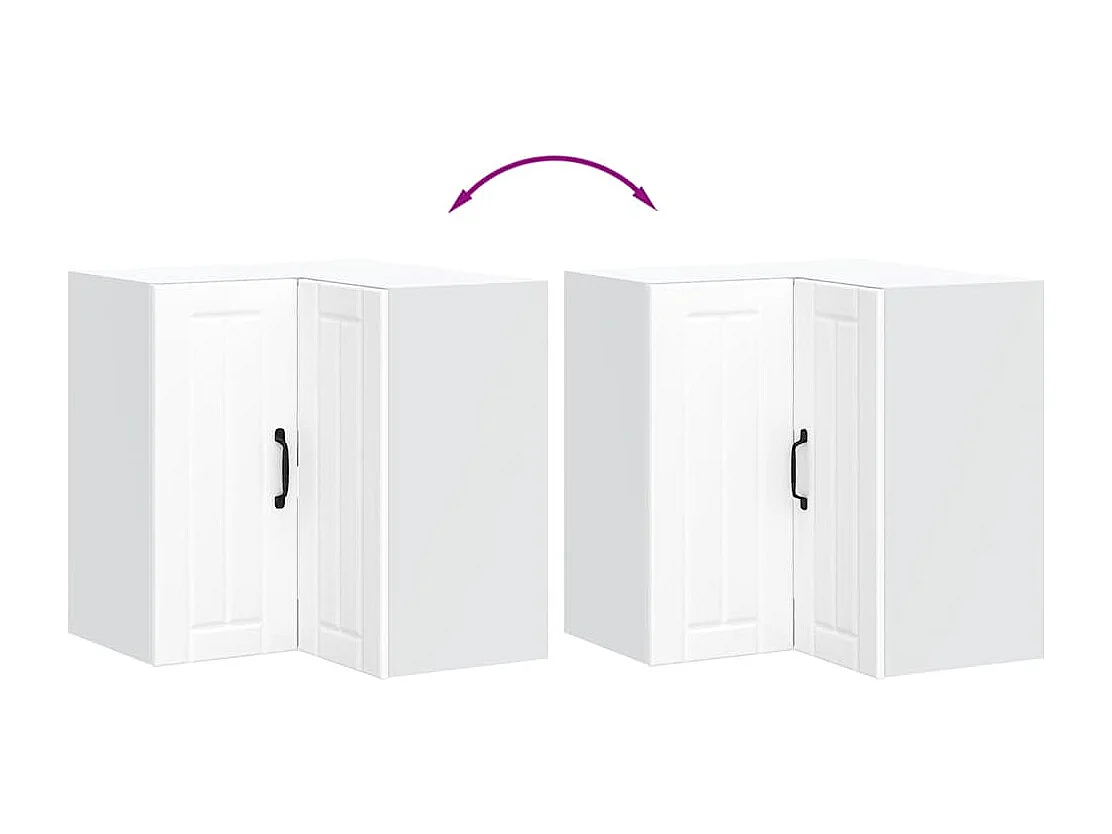 Armoire d'angle murale de cuisine Lucca blanc bois d'ingénierie