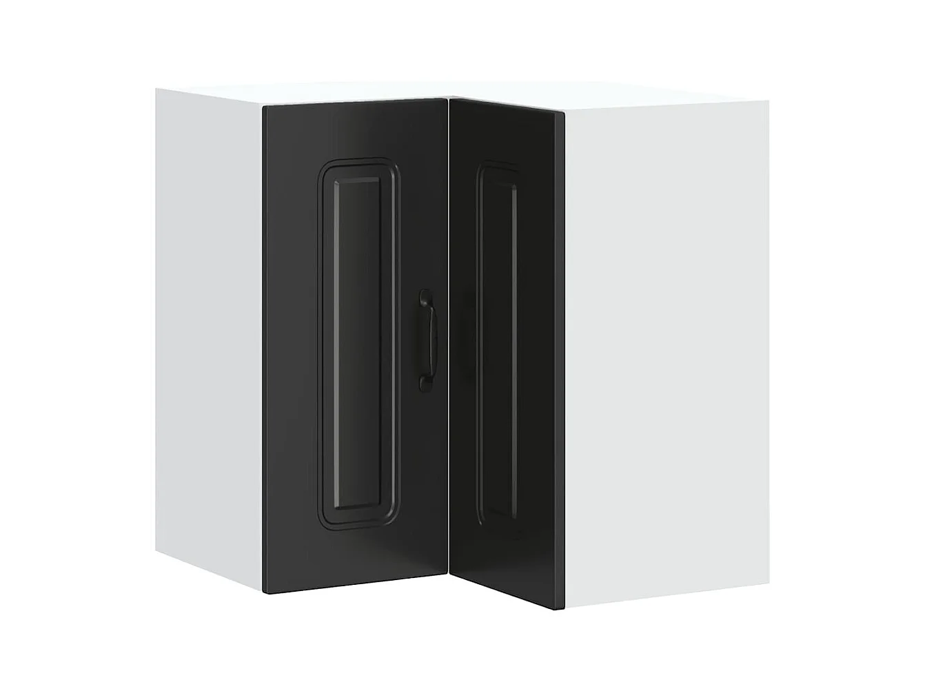 Armoire murale d'angle de cuisine Kalmar noir bois d'ingénierie