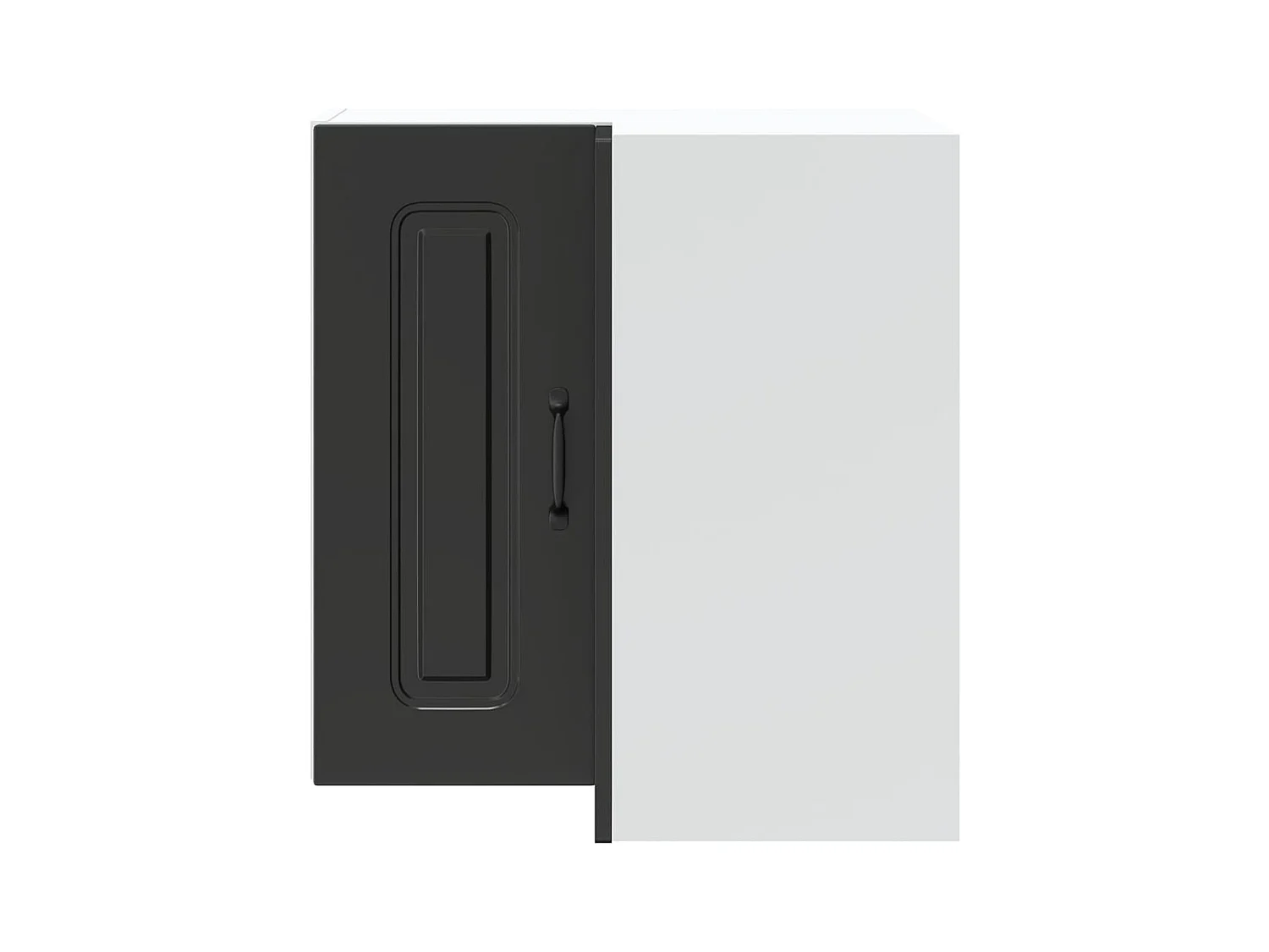 Armoire murale d'angle de cuisine Kalmar noir bois d'ingénierie