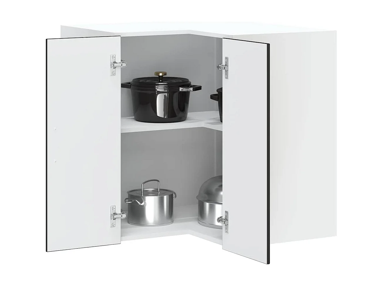 Küchen-Eckhängeschrank Kalmar Schwarz Holzwerkstoff