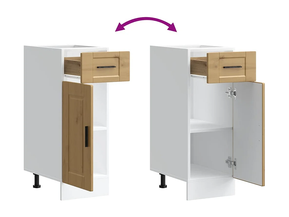 Küchenunterschrank Porto Artisan-Eiche Holzwerkstoff