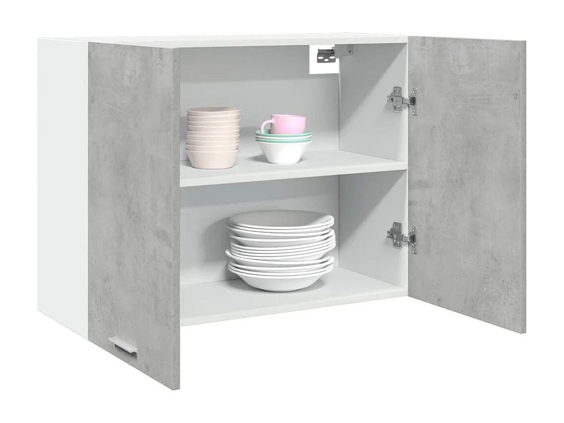 Armoire suspendue "Lyon" Gris béton 80 x 31 x 60 cm Bois d'ingénierie