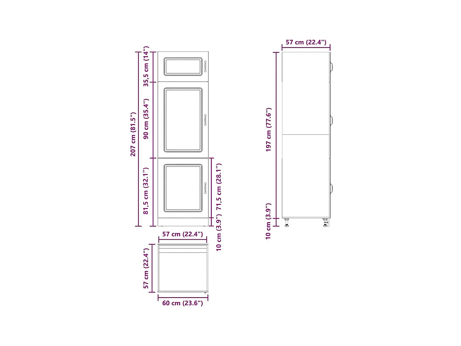Armoire de cuisine Kalmar sonoma gris bois d'ingénierie