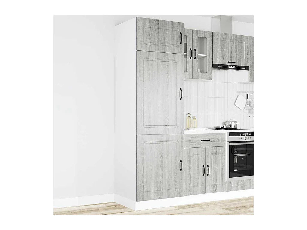Armadio da Cucina Kalmar Grigio Sonoma in Legno Multistrato