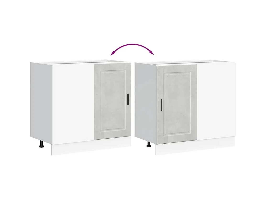 Onderkast Porto bewerkt hout betongrijs