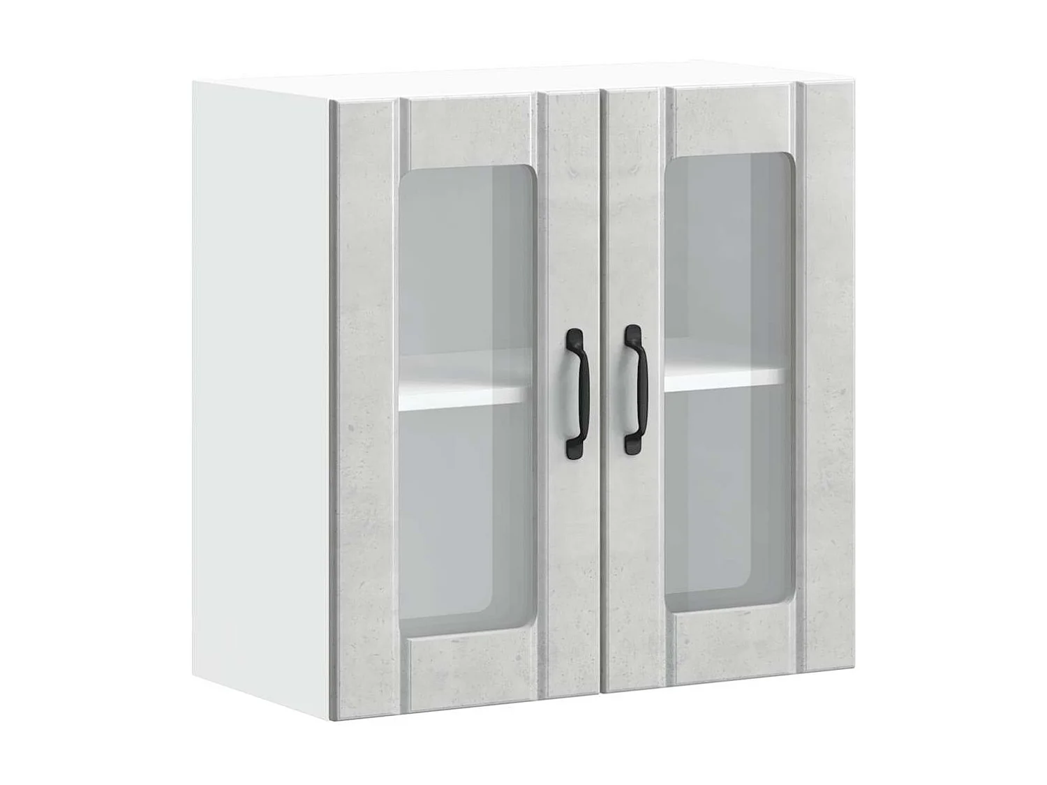 Armário de parede de cozinha porta vidro Lucca cinza cimento