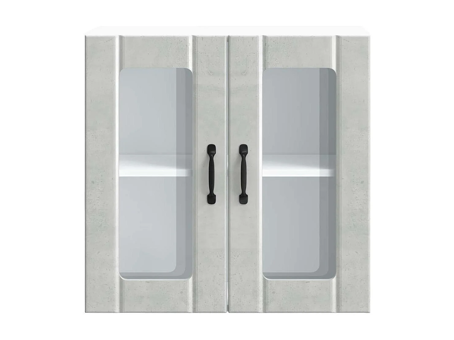 Armário de parede de cozinha porta vidro Lucca cinza cimento