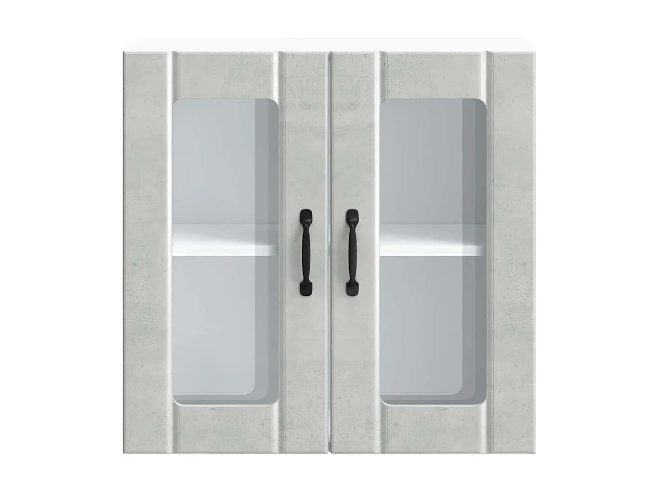 Armoire murale de cuisine avec porte en verre Lucca gris béton