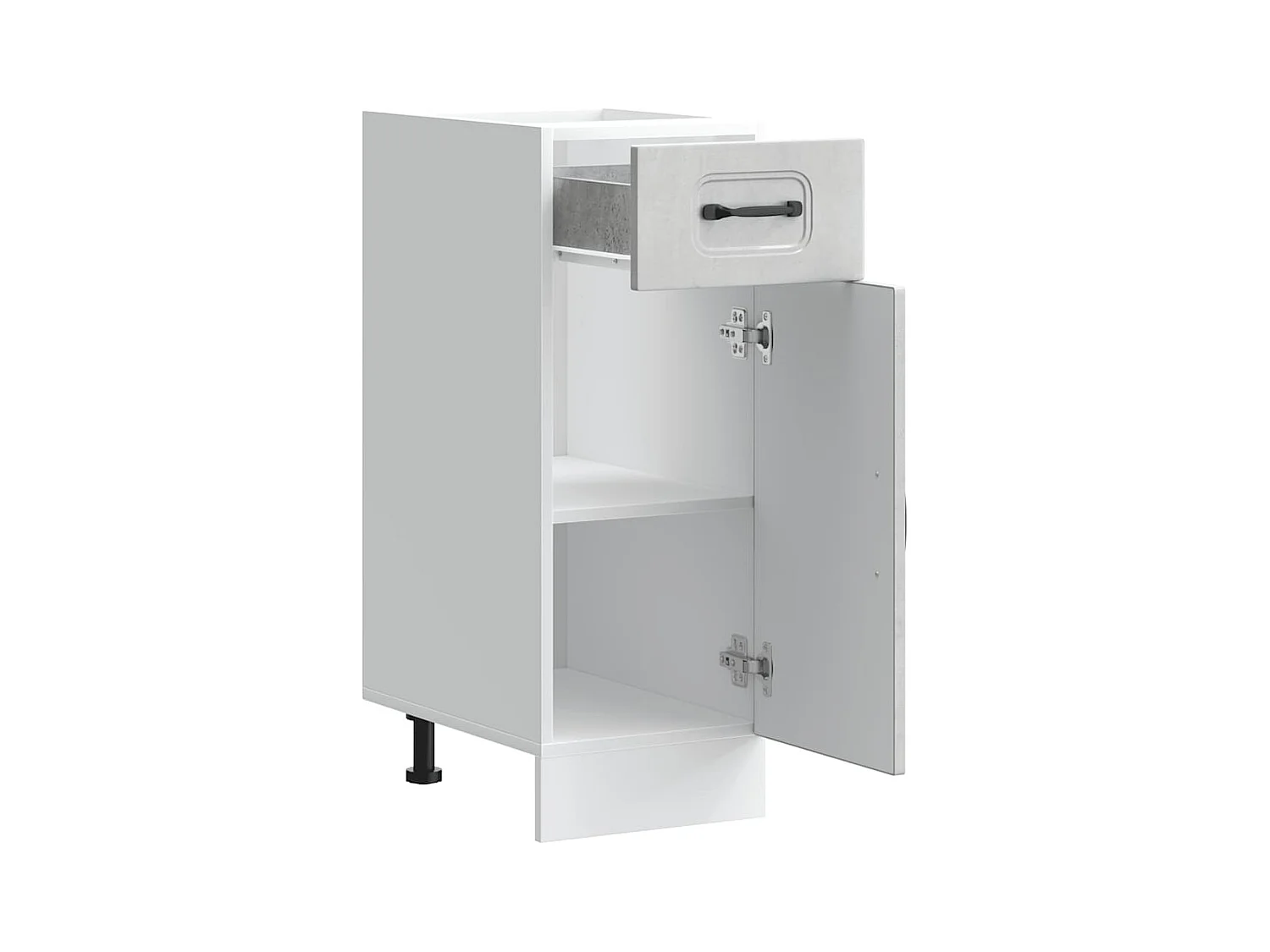 Armoire de cuisine Kalmar gris béton bois d'ingénierie