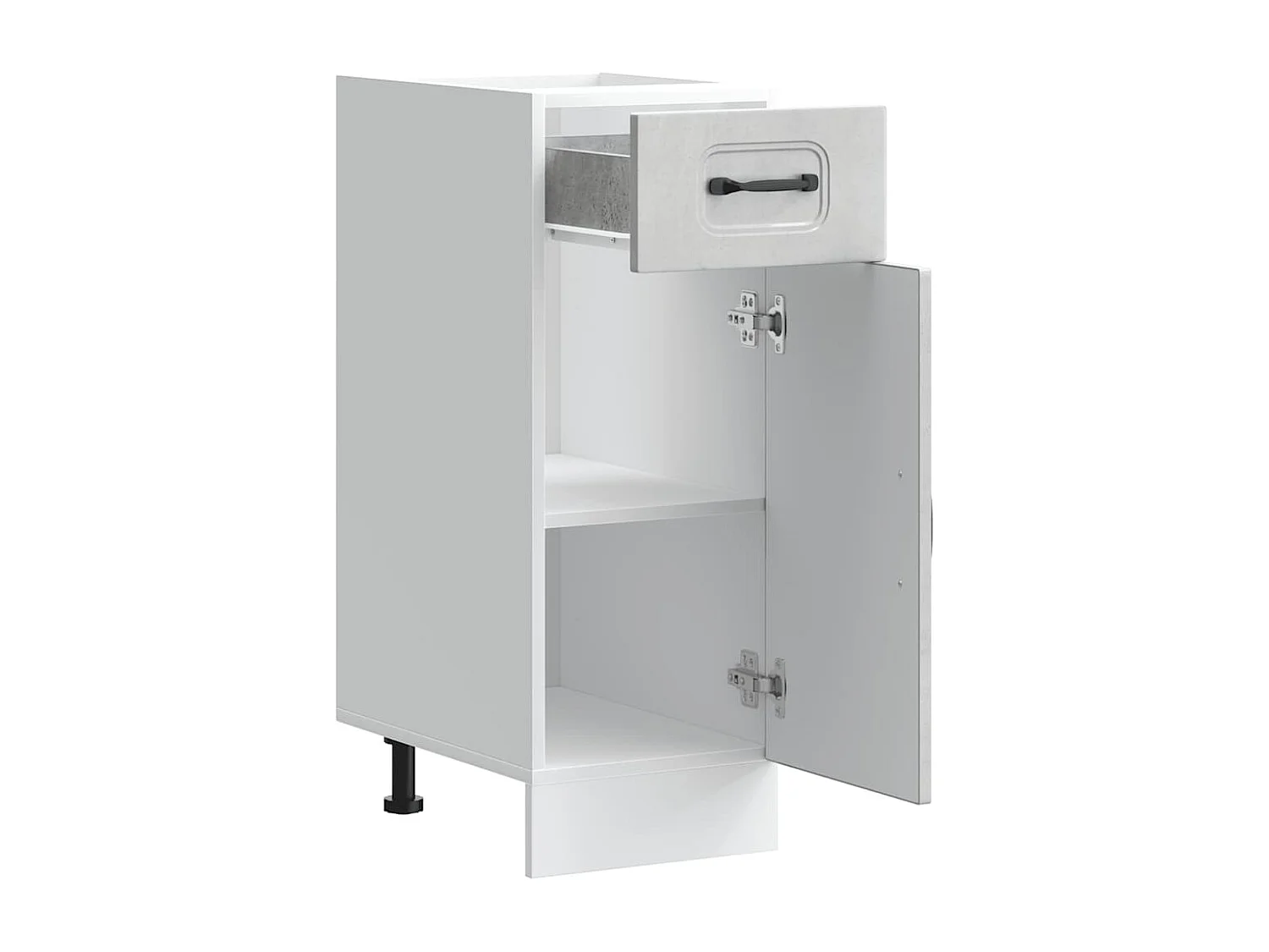 Armário baixo de cozinha Kalmar betão madeira projetada cinza