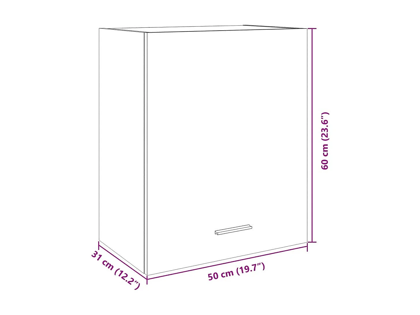 Wandschrank Lyon Sonoma-Eiche 50x31x60 cm Holzwerkstoff