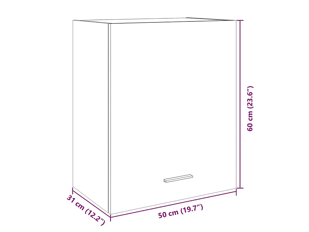 Armoire murale "Lyon" Chêne Sonoma 50 x 31 x 60 cm Bois d'ingénierie