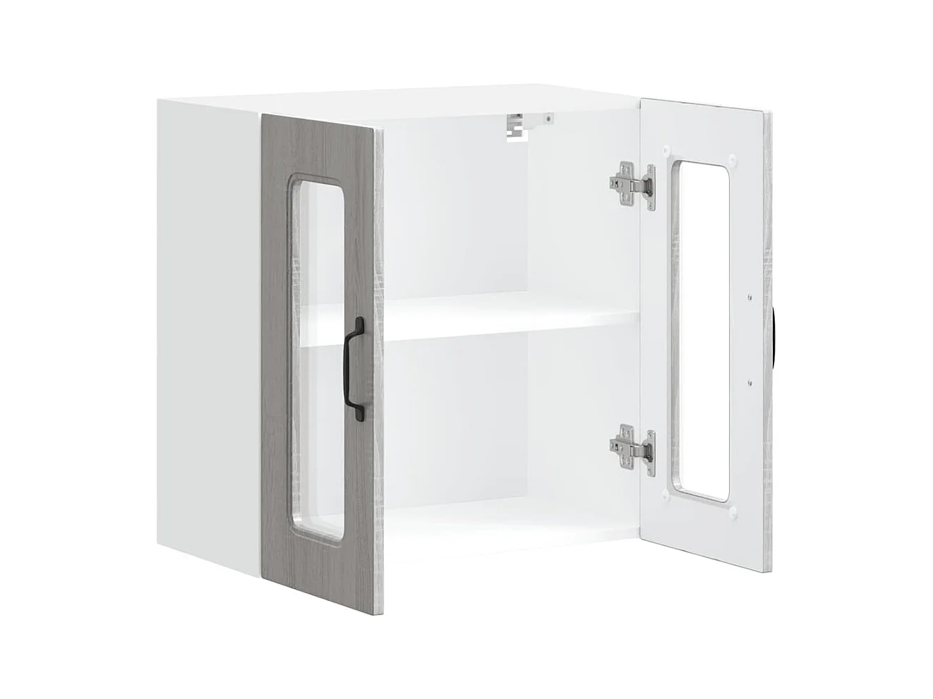 Armário de parede de cozinha porta vidro Kalmar cinza sonoma