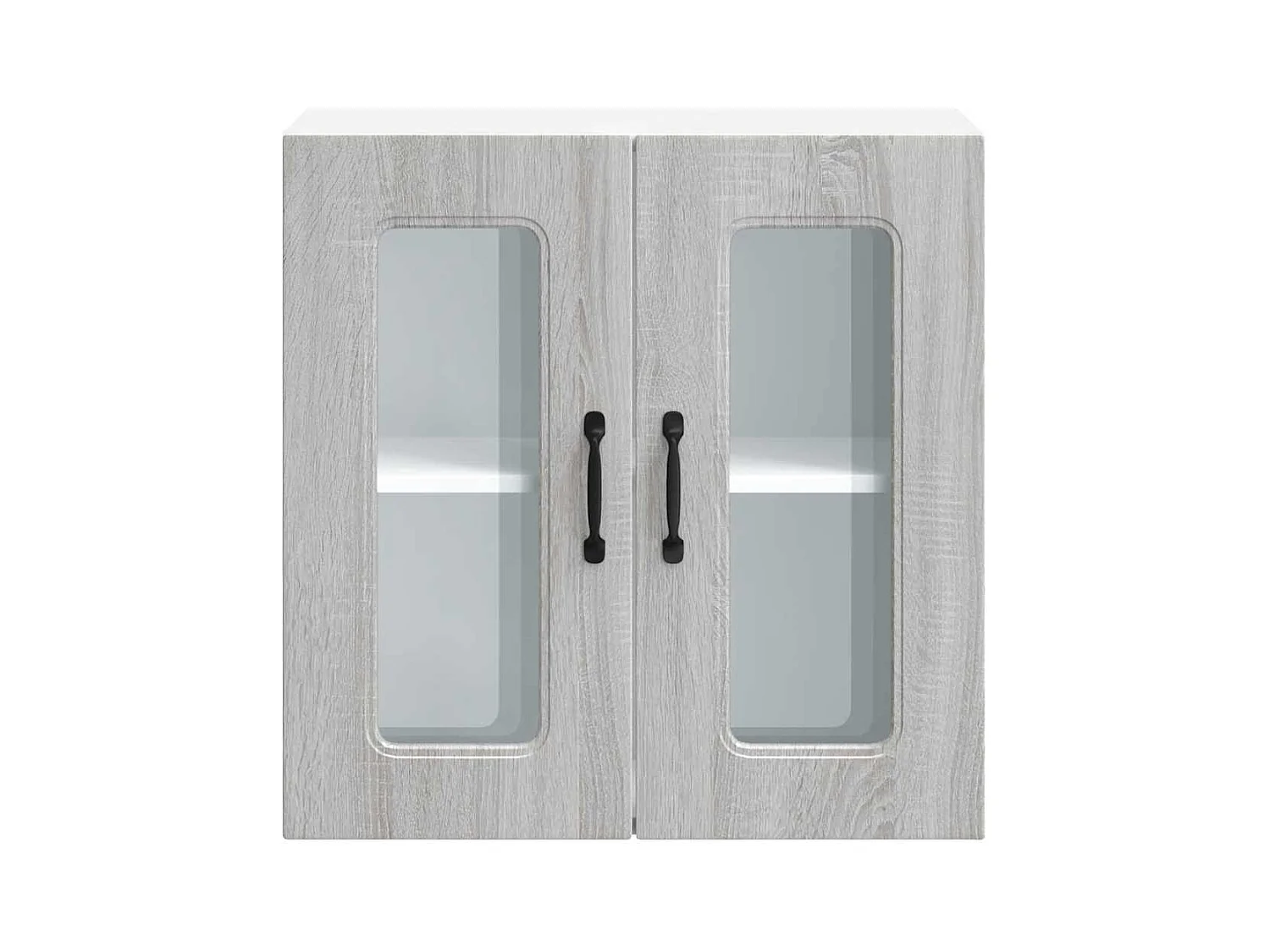 Armário de parede de cozinha porta vidro Kalmar cinza sonoma