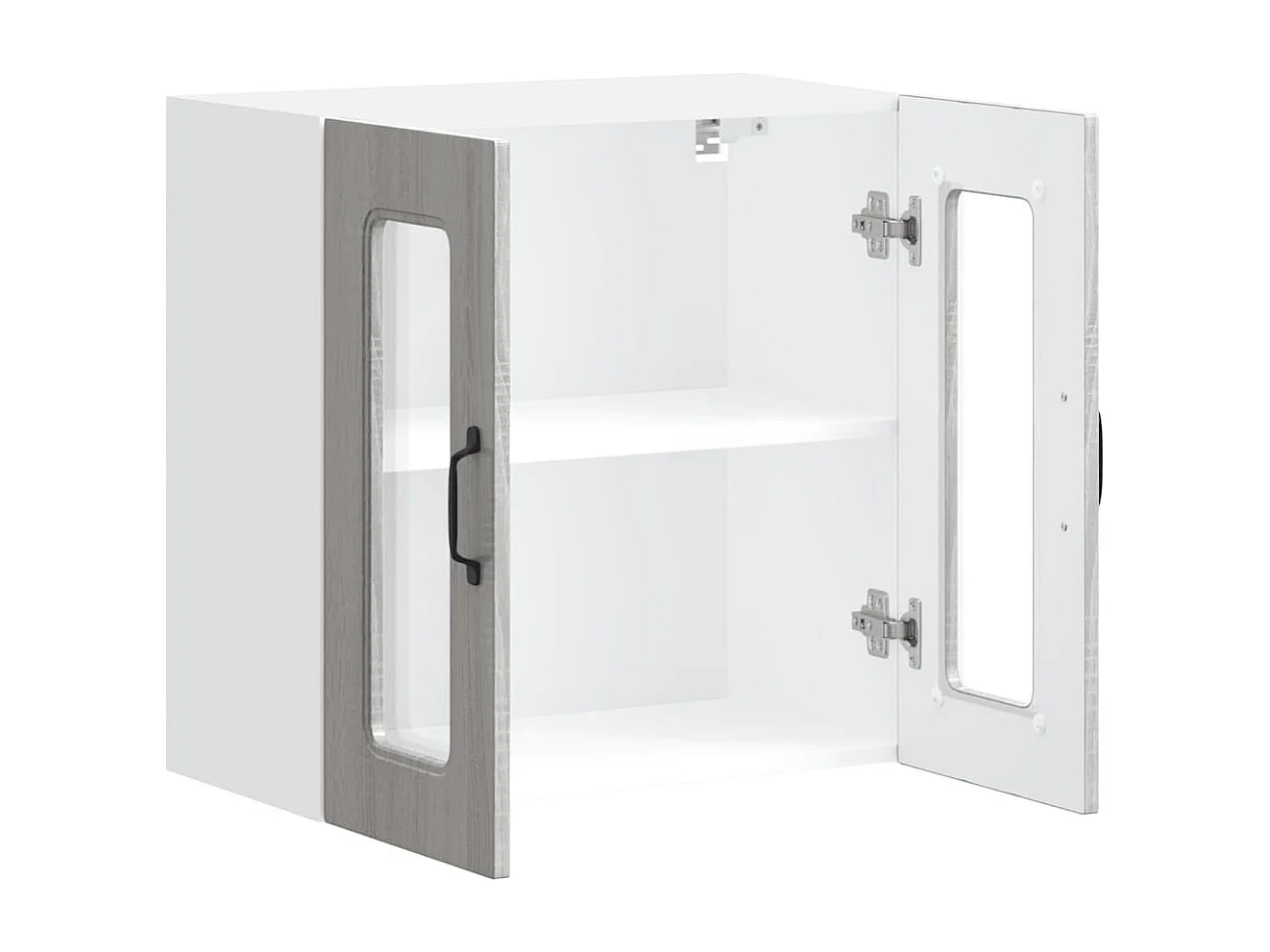 Armoire murale de cuisine avec porte vitrée "Kalmar" Bois d'ingénierie gris Sonoma