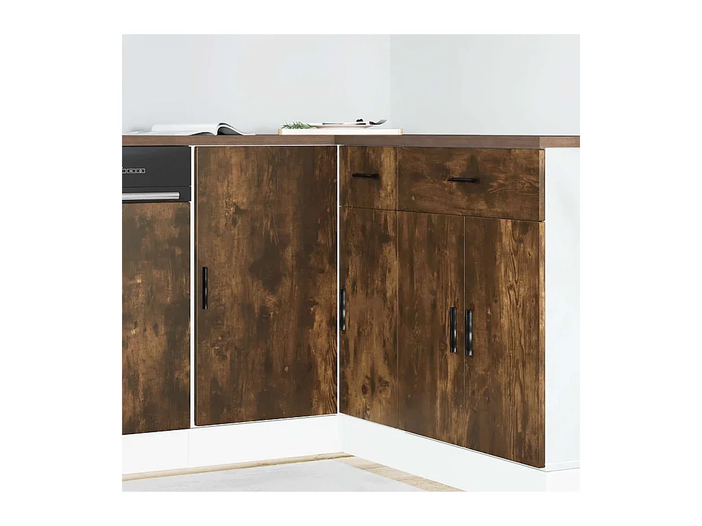 Meuble sous évier "Lyon" Chêne fumé Bois d'ingénierie