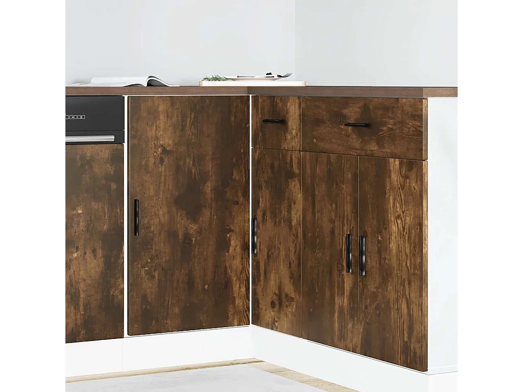 Meuble sous évier "Lyon" Chêne fumé Bois d'ingénierie