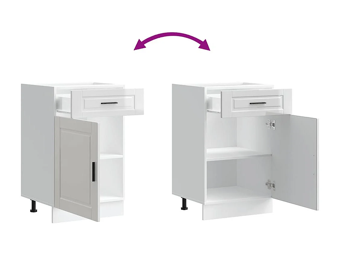 Armoire de cuisine Porto blanc brillant bois ingénierie