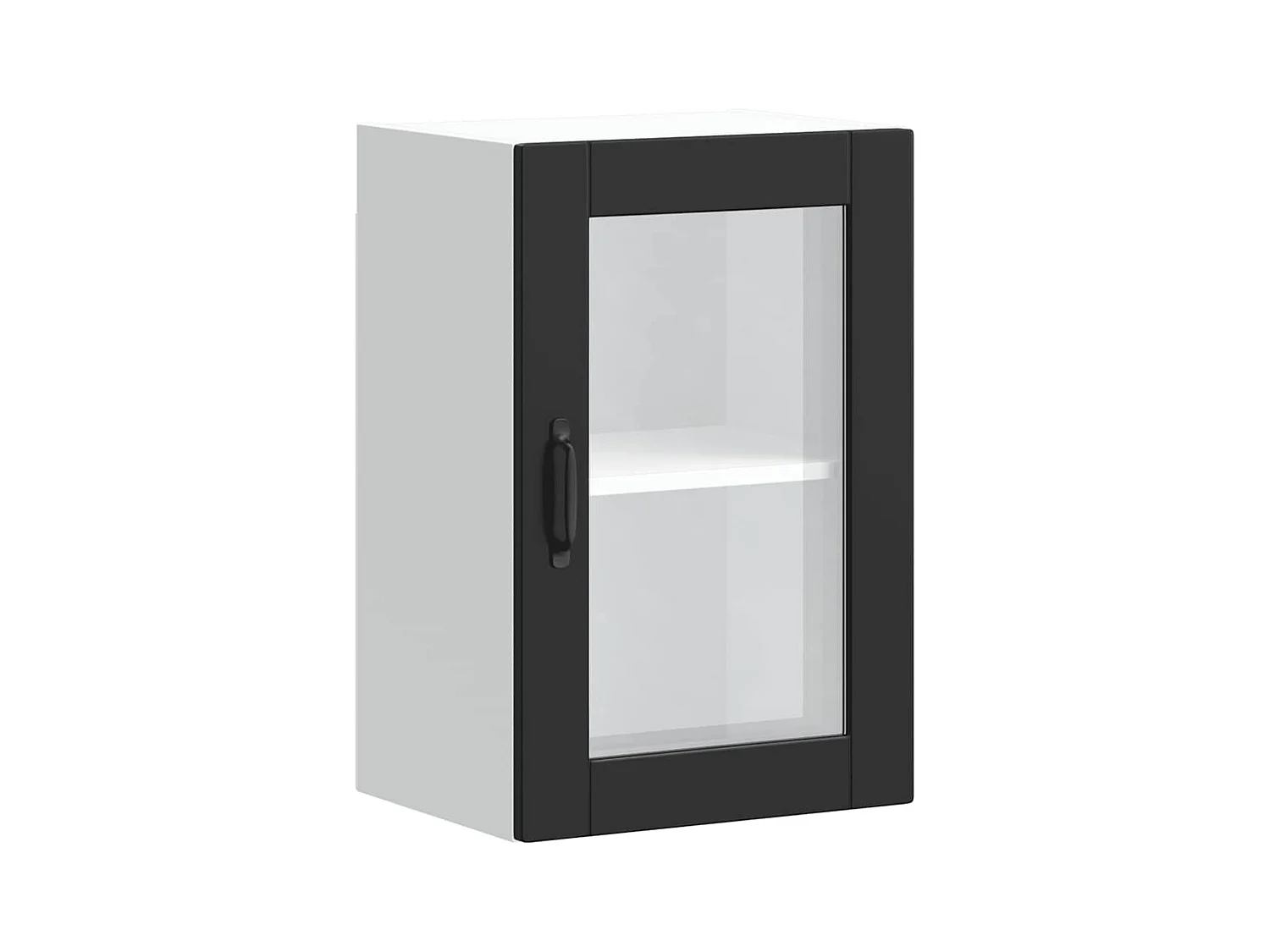 Armoire murale de cuisine avec porte en verre Porto noir