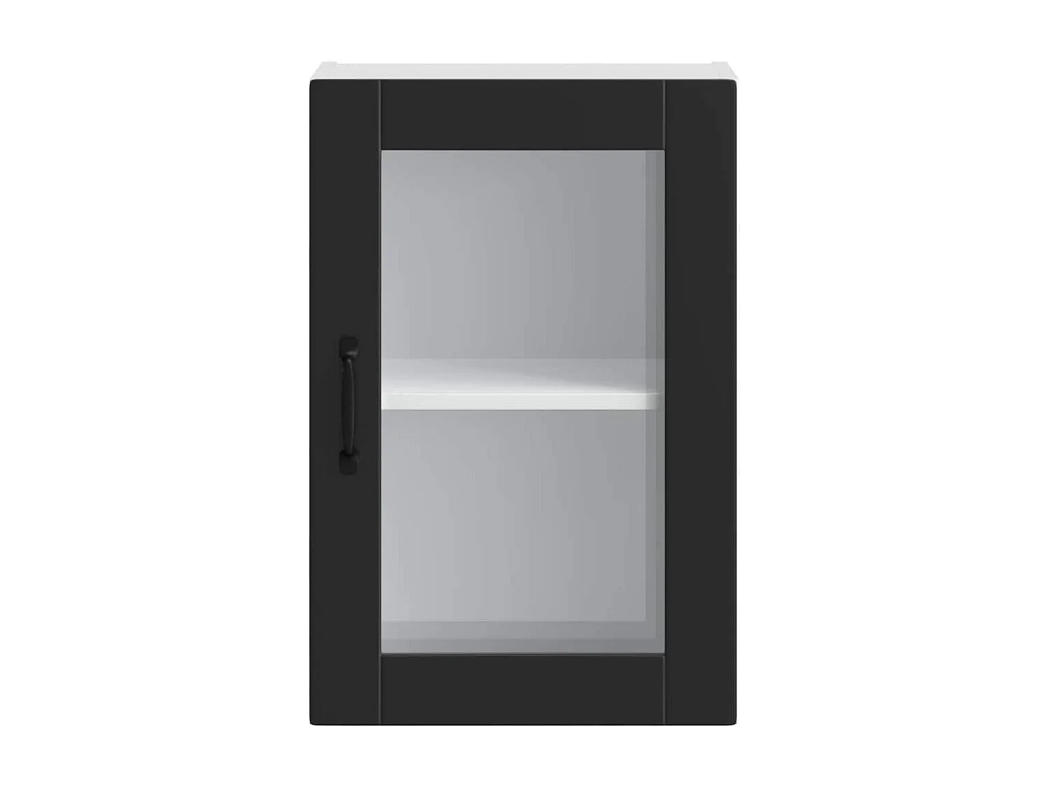 Armário de parede de cozinha com porta de vidro Porto preto