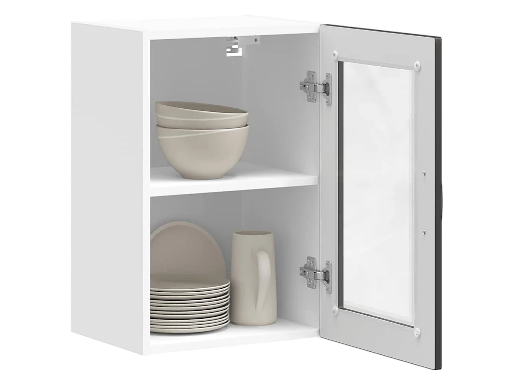 Armoire murale de cuisine avec porte en verre Porto noir