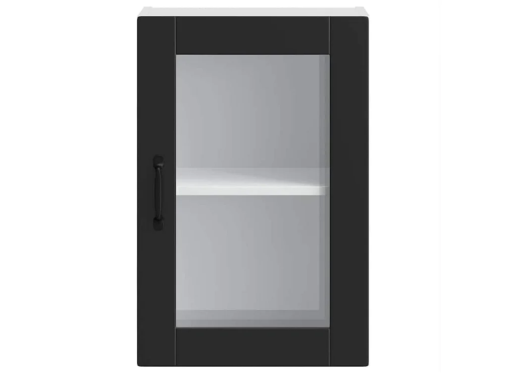 Armoire murale de cuisine avec porte en verre Porto noir