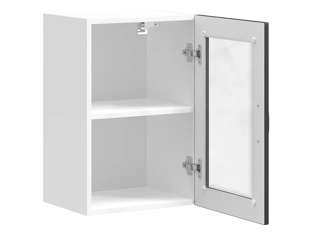 Armoire murale de cuisine avec porte en verre Porto noir