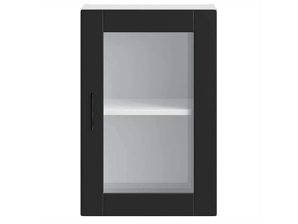 Armario de pared para cocina con puerta de cristal Porto negro