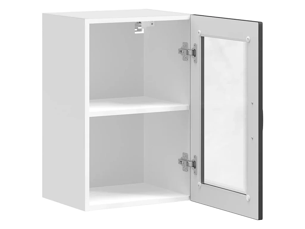 Armario de pared para cocina con puerta de cristal Porto negro