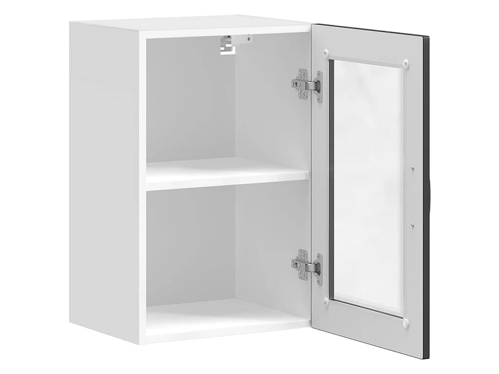 Armario de pared para cocina con puerta de cristal Porto negro