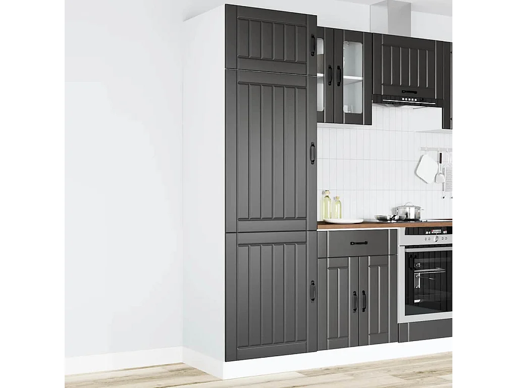 Armoire de cuisine Lucca noir bois d'ingénierie