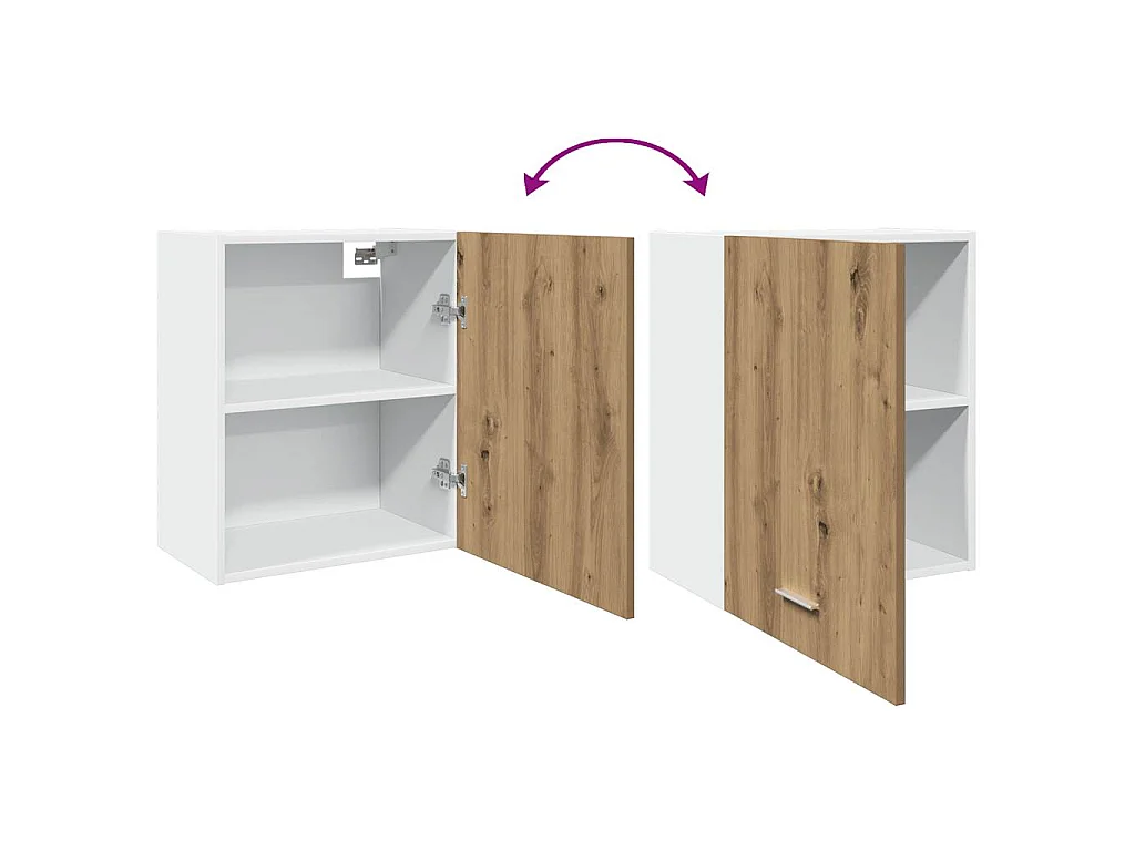 Armoire suspendue Lyon Chêne artisanal 50x31x60 cm