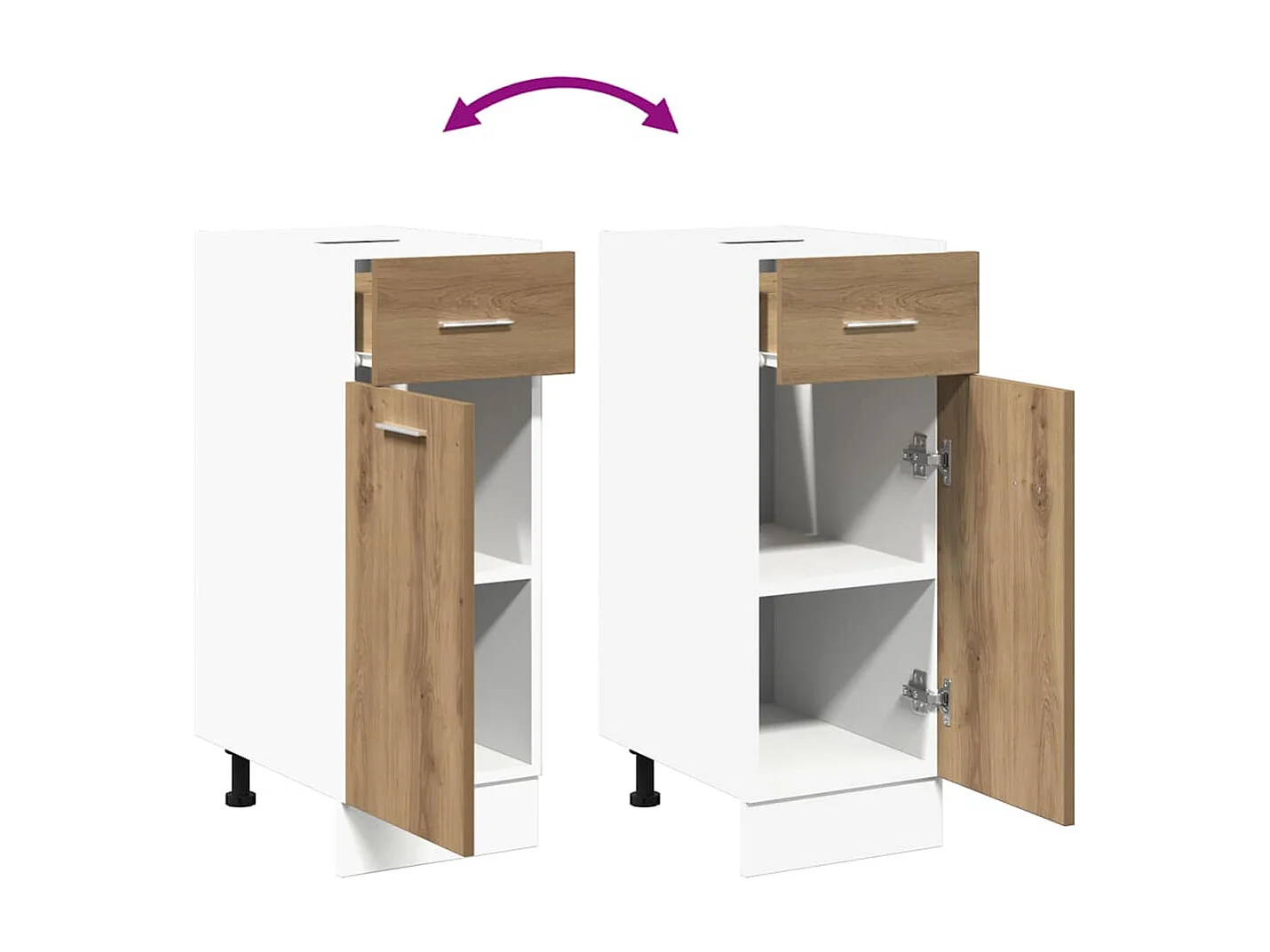 Armoire à tiroirs "Lyon" Chêne artisanal 30 x 46 x 81,5 cm Bois d'ingénierie