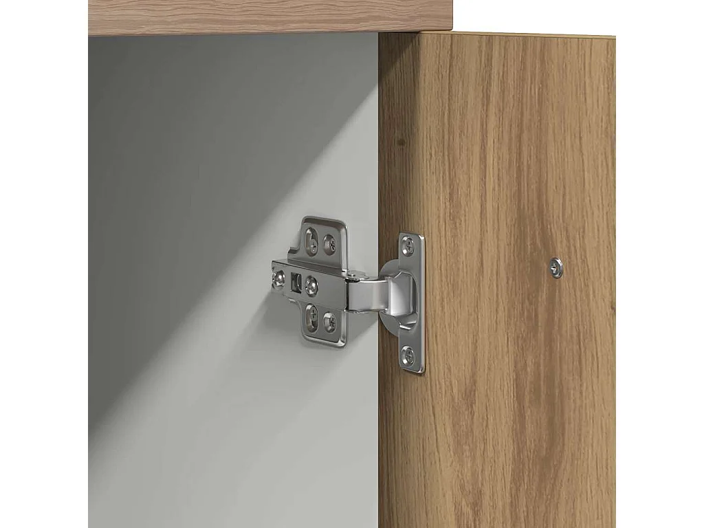 Mueble bajo con cajón "Lyon" de roble artesanal, 30 x 46 x 81,5 cm, madera de ingeniería,