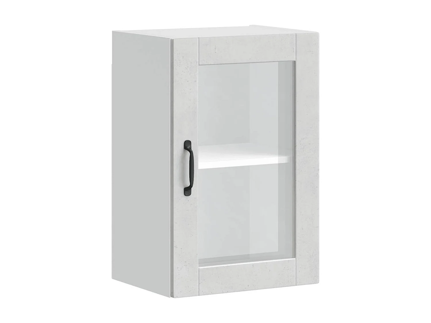Armoire murale de cuisine avec porte en verre Porto gris béton